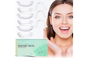 EELEAN 6 PCS Temporary dentures with Veneer for Both Men and Women, Covering Imperfect Teeth-d