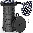 ALEVMOOM Portable Telescoping Stool Collapsible Stool with Cushion & Bag, Retractable Folding Stool for Adults Foldable Seat Sturdy Capacity 440 lbs for Camping Fishing Hiking BBQ