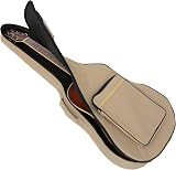 TRIXES Full Size Khaki Guitar Bag Waterproof Padded Case Acoustic Classical view 2