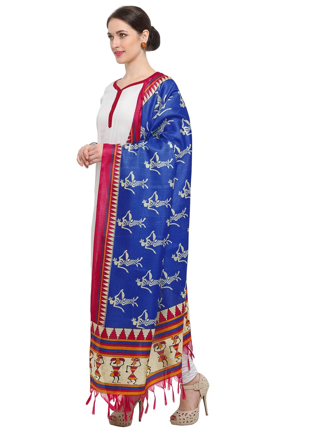 varayu women's art silk printed dupatta