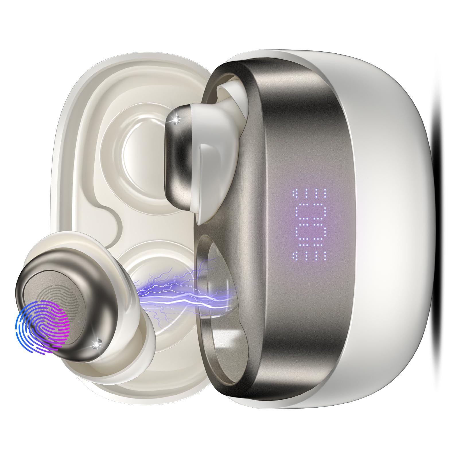 Photo 1 of DUSONLAP Sleep Earbuds Bluetooth 5.4 in Ear Light-Weight Headphones, Mini Sleep Headphones 47H Playtime with Charging Case, Clear Calls Earphones