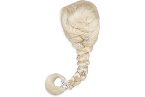 Disney Store Official Elsa Costume Wig for Kids – Frozen 2 Cosplay Wig with Braided Locks, Silver Snowflakes, and Iridescent Strands - One Size Fits Most Kids