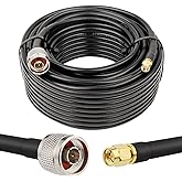 MOOKEERF Cable SMA a N de 50 pies KMR240 N macho a SMA macho Cable de baja pérdida tipo N a SMA Cable 50 Ohm