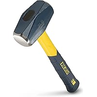ESTWING Sure Strike Drilling/Crack Hammer - 3-Pound Sledge with Fiberglass Handle & No-Slip Cushion Grip - MRF3LB,Blue/Yellow