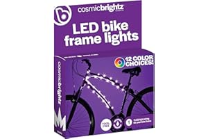 Brightz CosmicBrightz LED Bike Frame Rope Light - 6.5-Foot String Rope - Battery-Powered with On/Off Switch - Ultra Bright Color Keeps Your Ride Fun and Safe for Kids, Teens, & Adults