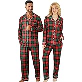 Cuddomper Couples Christmas Matching Pajamas Set for Men Women Xmas Pjs Holiday Soft Sleepwear Loungewear with Pockets