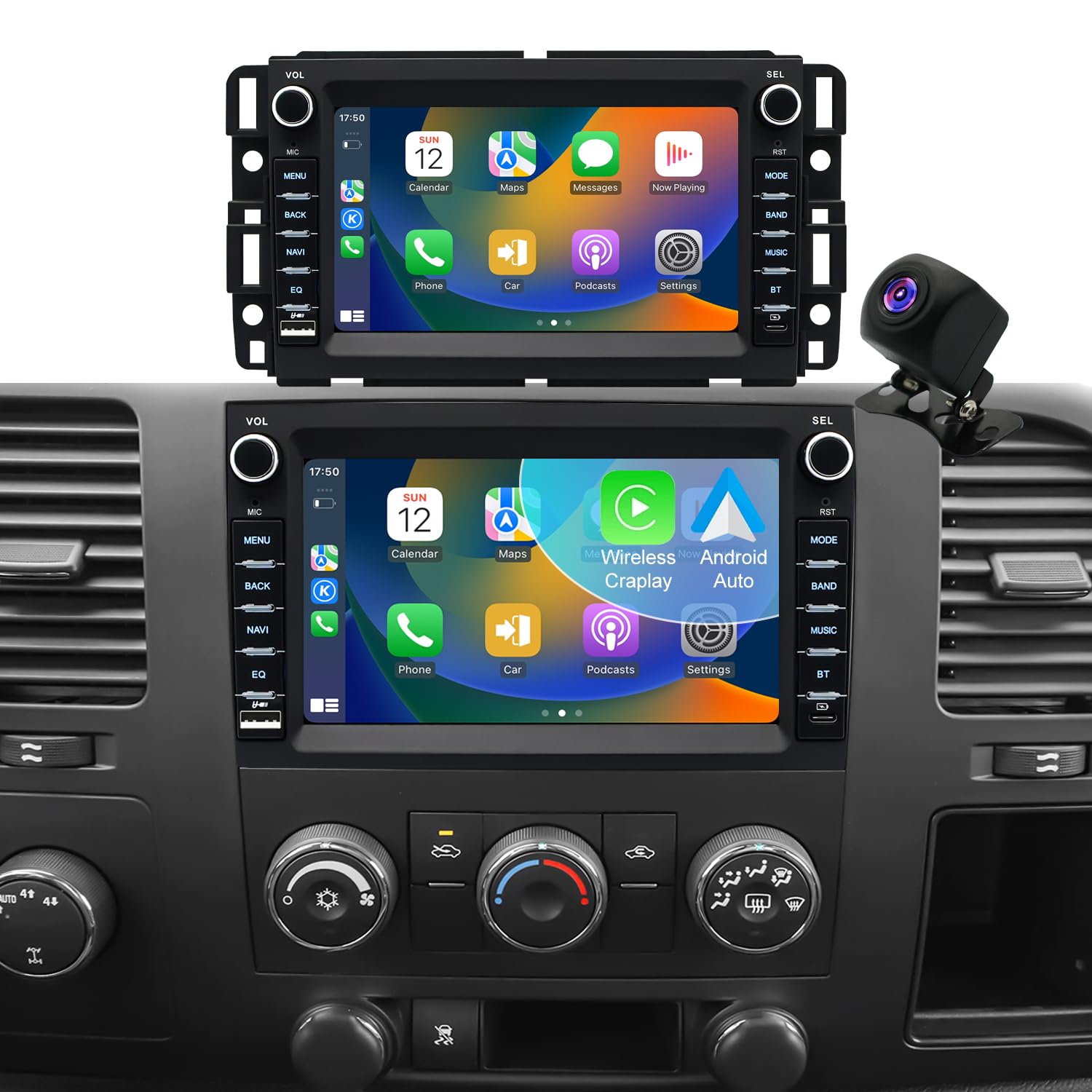 Photo 1 of Car Radio for Chevrolet Chevy Silverado 1500/2500/3500 2007-2013, Tahoe 2007-2014, GMC Sierra 1500/2500/3500 2007-2013, Yukon 2007-2014, Hummer H2 Buick Enclave, Touch Screen Stereo Wireless Carplay