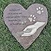 Dog Pet Memorial Stones, Engraved Memorial Small Heart Garden Decoration Stone, Garden Stepping Stone - Pet Footprint, for Garden Decor Dog or Cat, Garden Backyard Marker Pets Grave Tombstone