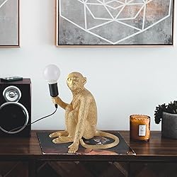 CHABEI Modern Resin Sitting Monkey Table Lamp,Desk