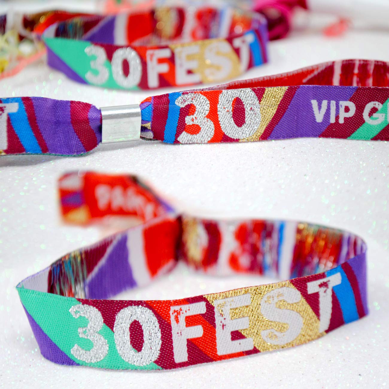 WEDFEST 10 x 30FEST Festival 30th Birthday Party Wristbands Favours
