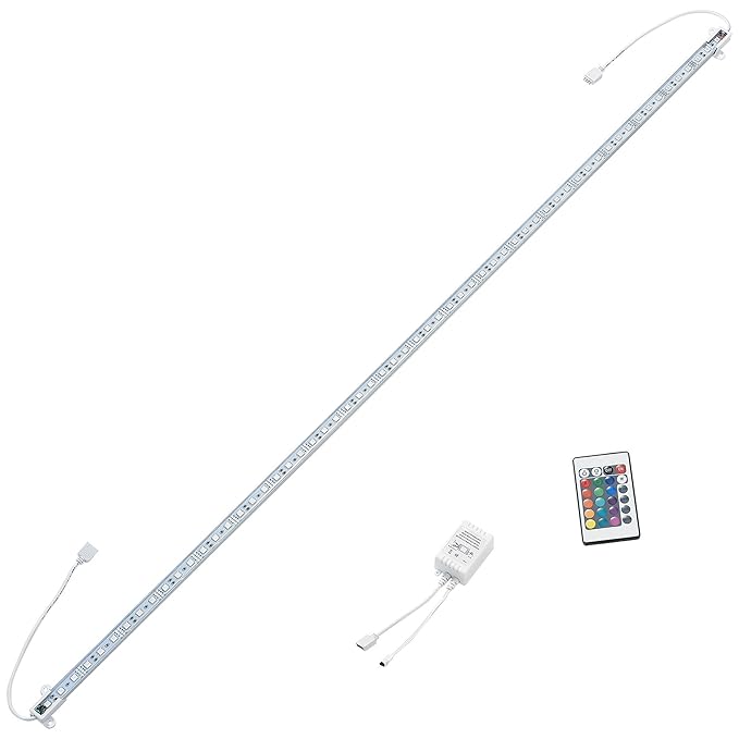 [in.tec] 100cm Alu RGB LED Lichtleiste Fernbedienung Farbwechsel Unterbauleuchte Leiste SMD Küche TV Beleuchtung