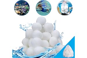 Kijamilee 3.1lbs Pool Filter Balls for Sand Filter, Eco-Friendly Fiber Filter Media for Swimming Pool Sand Filters, Reusable Filter Balls for Bath Center Bathtub Aquarium Slime and Grime Cleaning Scum