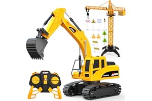 Toys for 3-8 Year Old Boys,Chardfun Remote Control Excavator Toy for Kids Age 3-6 RC Vehicles Construction Mini Excavator Toy
