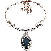 Tanay Gems and Jewels Labradorite Copper Necklace, Wire Wrapped Gemstone Jewelry, Handmade Dainty Necklace, Unique Gift for Women, Copper Jewelry for Special Occasions