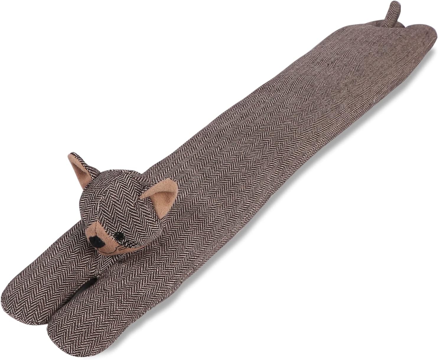 Draft Stoppers - SANFERGE Kitty Cat Door Draft Stopper for Bottom of Door, Heavy Duty 3LB 34 Inch Decorative Fabric Under Door Draft Blocker, Weighted Window Draft Guard Sound Proof Save Energy Reduce Noise Air, Brown