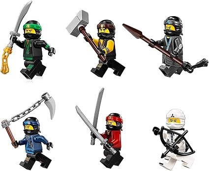 The LEGO Ninjago Movie Minifigure Combo Pack - Lloyd, Cole, Kai, Jay, Zane, and Nya (with Weapons)