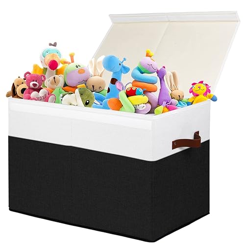 Large Toy Storage Box with Lid, Sturdy Toys Storage Chest Bin