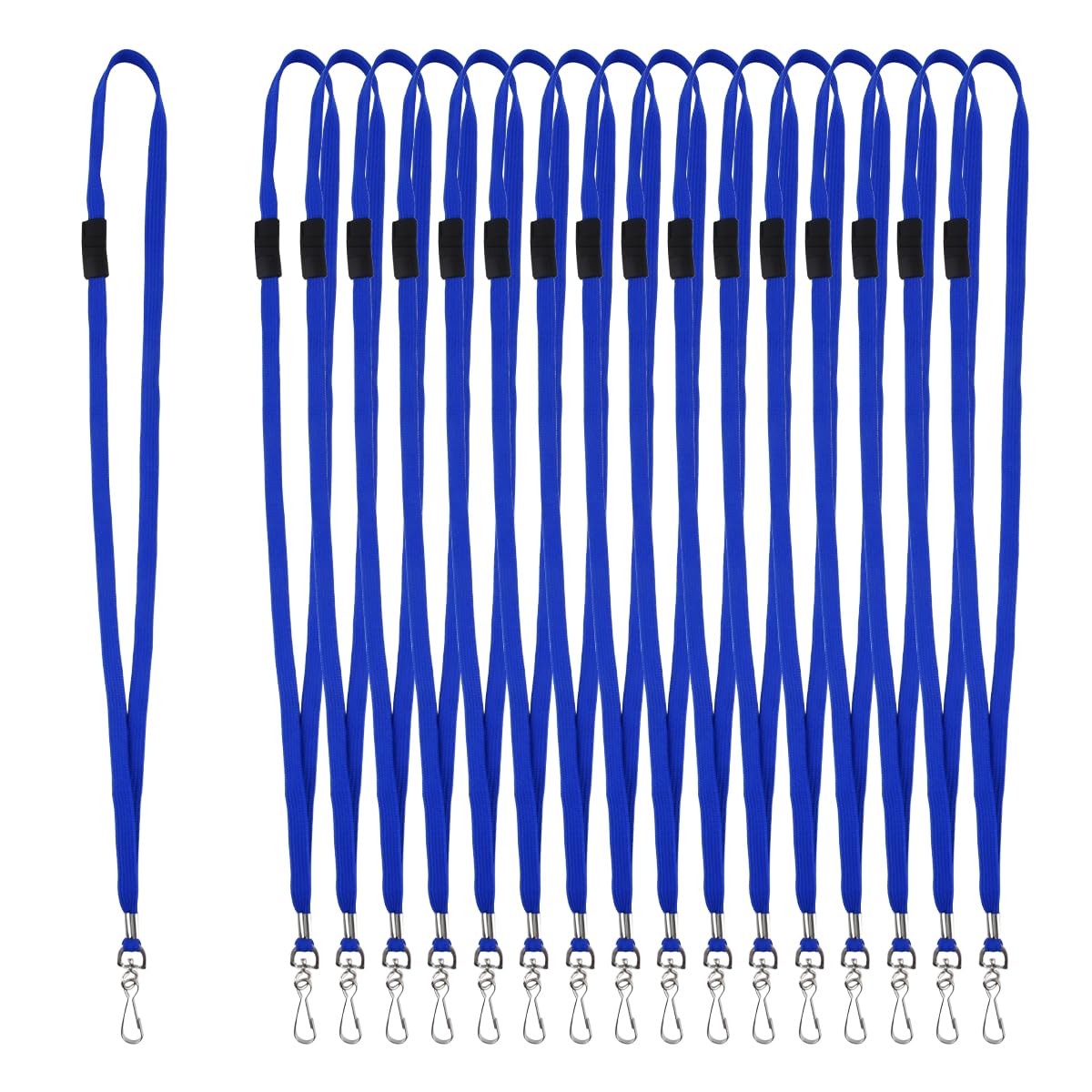 BATINO 25Pcs Breakaway Lanyard with J-Hook Bulk Flat Lanyards for Name tag ID Badges Lanyards Safety Blue Personalised Lanyards Neck Flat Premium Breakaway Badge Lanyard (Blue)