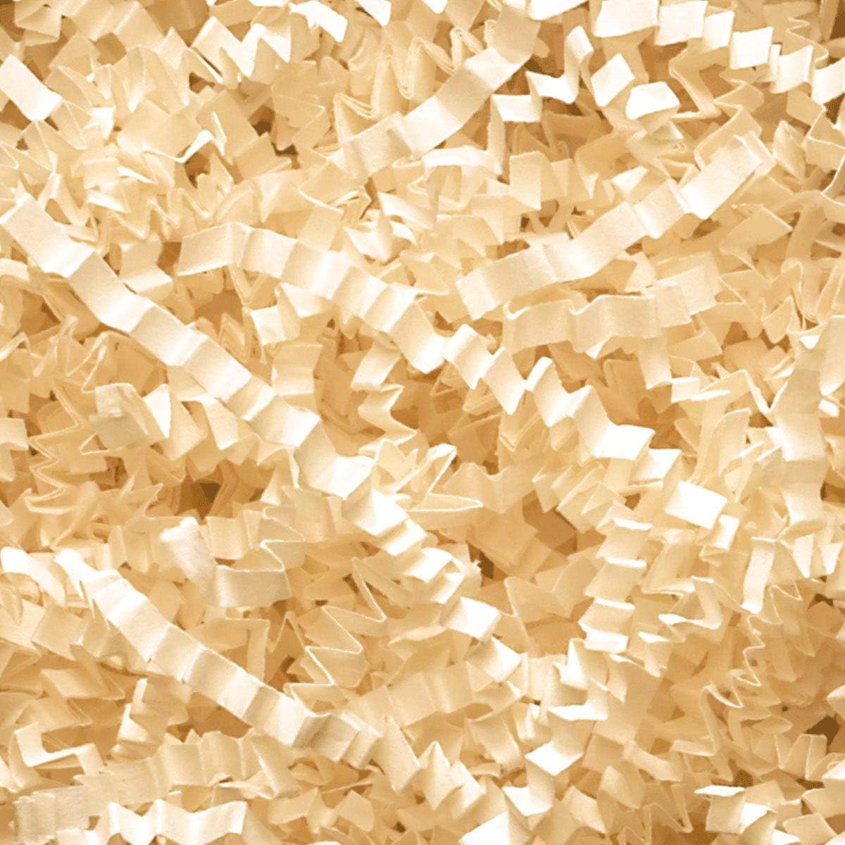 Ivory Crinkle Cut Shredded Paper - 200g - Ideal for Hamper Filling and Gift Packaging
