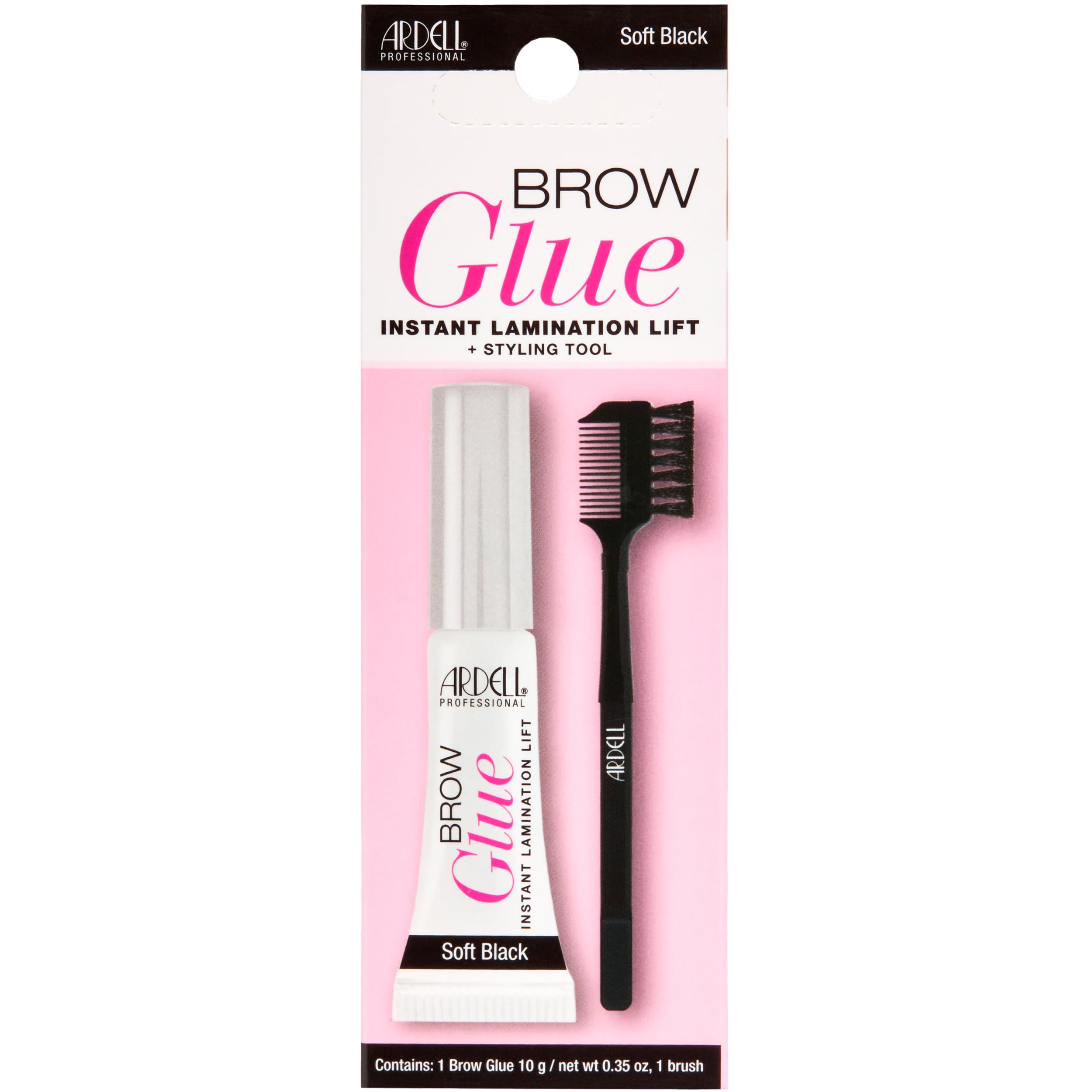 Photo 1 of Ardell Brow Glue Soft Black with Styling Brush – Instant Lamination Brow Gel for Fluffy, Defined Brows, All-Day Extreme Hold Eyebrow Gel Waterproof, 0.35 oz