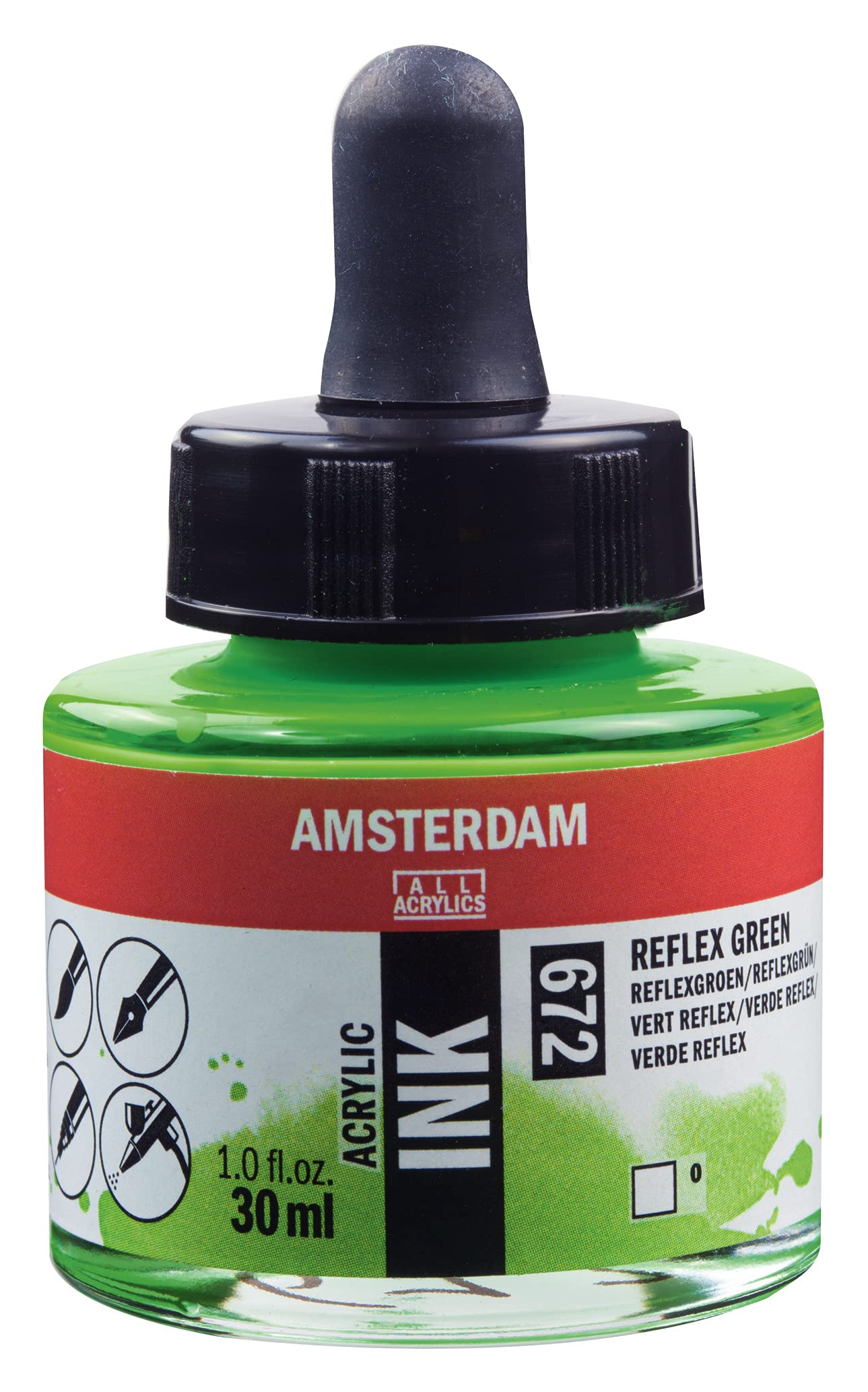 Amsterdam Acrylic Ink Bottle 30 ml Reflex green 672 (17206720)