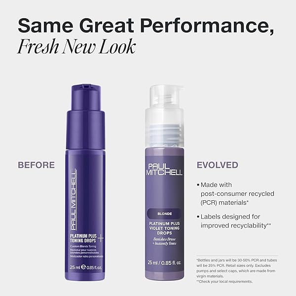 PAUL MITCHELL PLATINUM PLUS VIOLET TONING DROPS, BANISHES BRASS + INTENSELY TONES, IDEAL FOR BLONDE, HIGHLIGHTED, GRAY OR SILVER HAIR, 0.85 FL. OZ