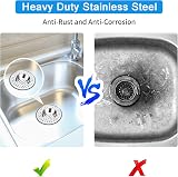 Tomario Stainless Steel Kitchen Sink Strainer Plug Set of 2 7.5 cm Dia view 3