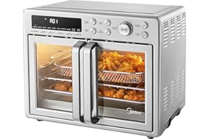 Midea Flexify French Door Toaster Oven Air Fryer Combo, 26.4 QT, Extra Large Air Fryer Countertop Oven 10-in-1 Combo, 25% Fas