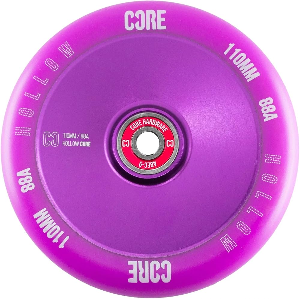 CORE Hollow Stunt Scooter Wheel 110mm ABEC 9 Bearings Purple