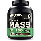 Optimum Nutrition Serious Mass, Weight Gainer Protein Powder, Mass Gainer, Vitamin C and Zinc for Immune Support, Creatine, Chocolate, 6 Pound (Packaging May Vary)