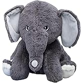 Squirrel Products, Cuddle Mates Weighted Elephant Stuffed Animal Plush, 14 Inch, Calming Comfort for Anxiety, Soft Huggable Plush Toy, Pellet Bottom Sits Upright, Kids Toddlers