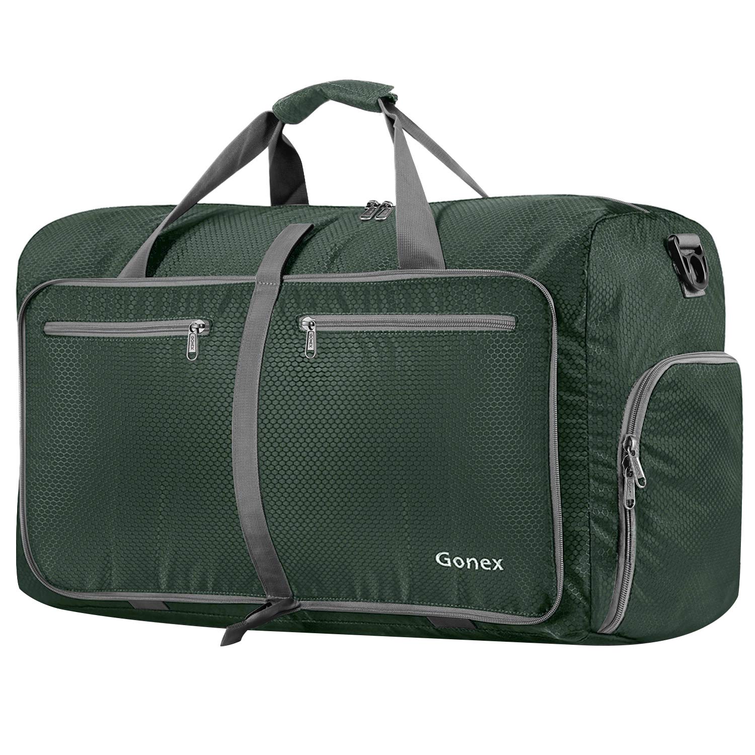 Gonex 80L Foldable Travel Duffle Bag with Shoes Compartment, Packable Lightweight Water Repellent Holdall Bag for Camping Gym Weekender Bag Army Green — image 1