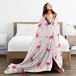 Duduho Pink Flamingos Bed Blanket Ultra Soft Throw