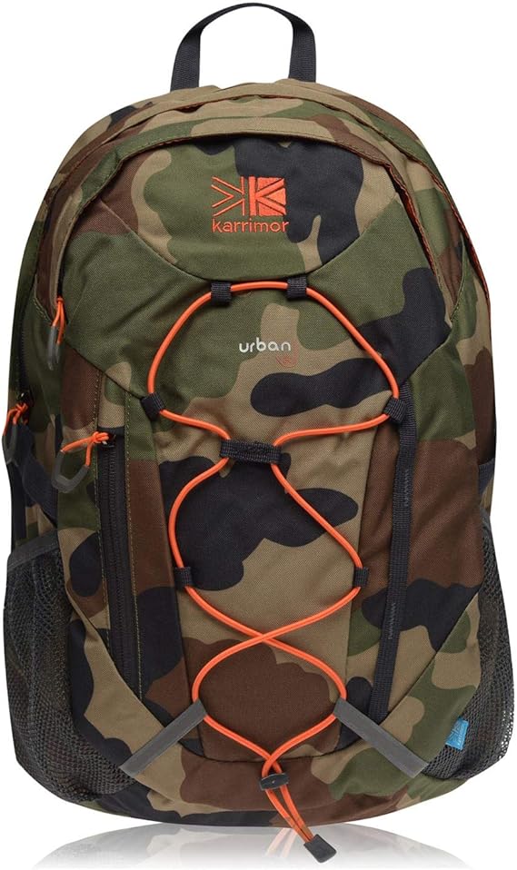 Karrimor Unisex Urban 30 Rucksack Back Pack Mesh Drawstring Camo/Orange