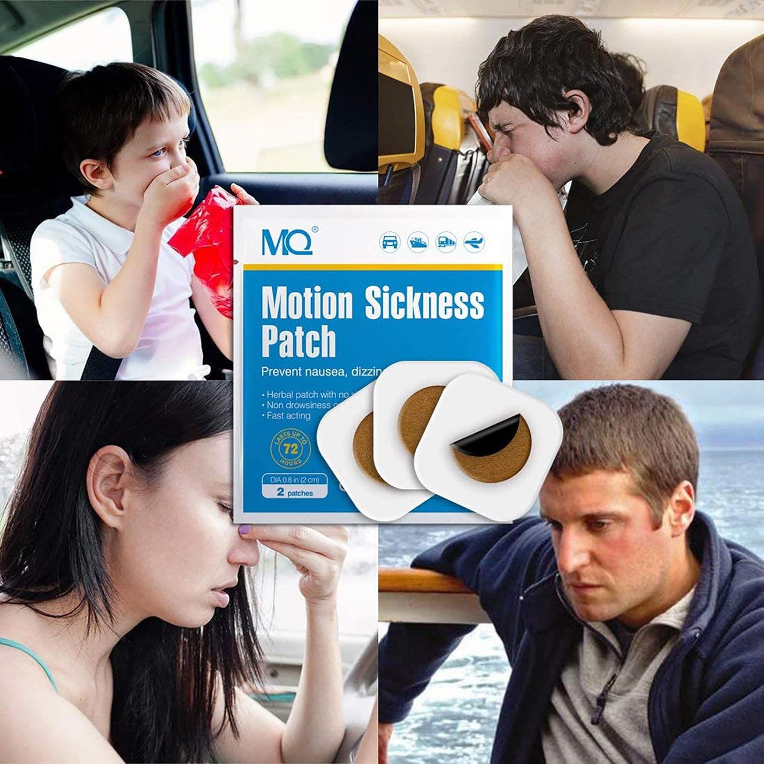 MQ Motion Sickness Patch for Car and Boat Rides Cruise and Airplane Trips, for Nausea Dizziness & Vomiting from Seasickness - Image 5