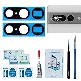 LOZOP 2 Sets Rear Camera Lens Glass Replacement