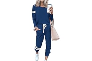 MASCOMODA 2025 Lounge Sets for Women Fall 2 Piece Outfits Tracksuit Jogger Set Long Sleeve Tops and Long Pants with Pockets
