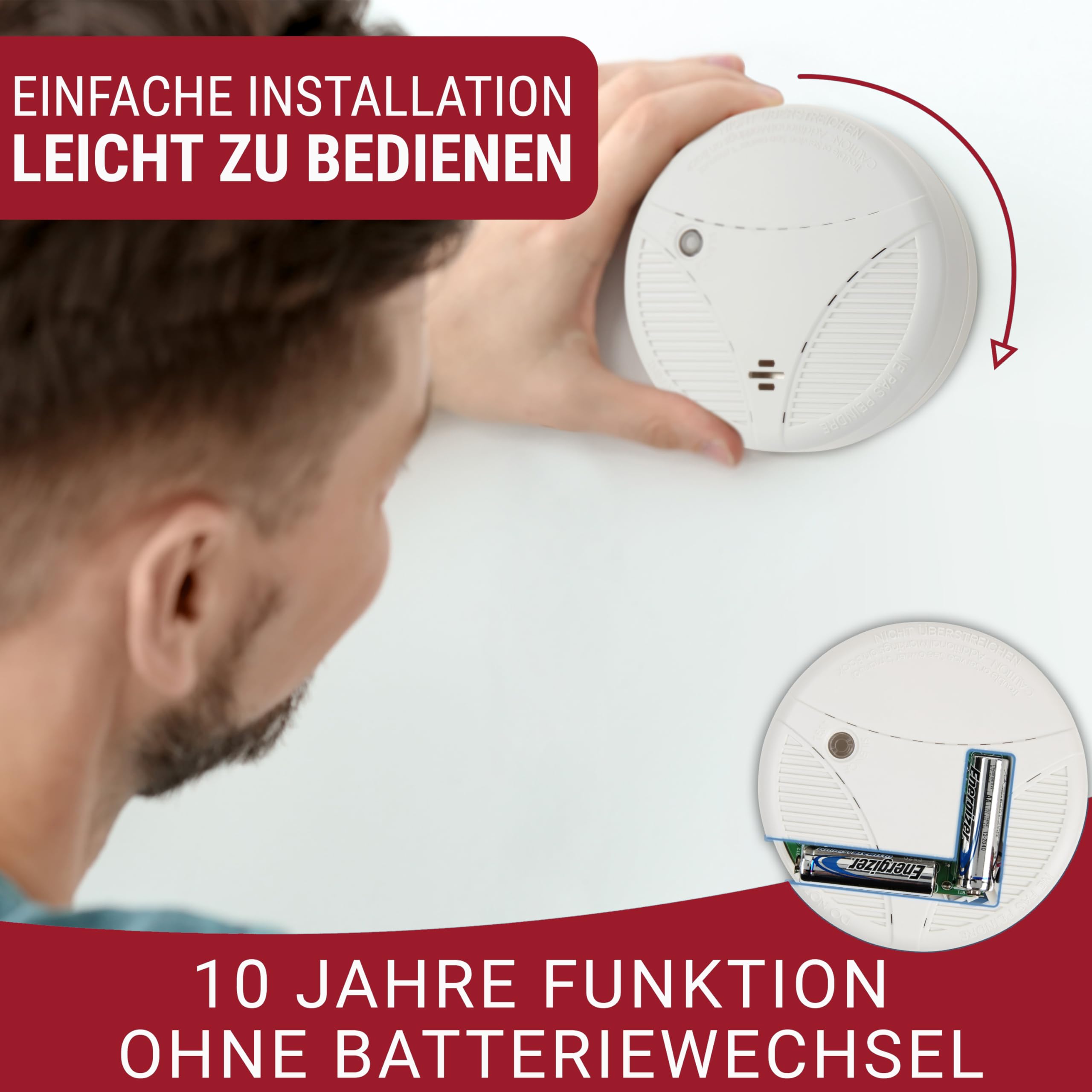Kombi Rauchmelder & CO-Melder FLORI.PLUS.25 – Zuverlässige Warnung bei Rauch und Kohlenmonoxid, 85 dB Alarm, 10 Jahre Lebensdauer, einfache Deckenmontage, geprüft & sicher, Deutsche Marke 3
