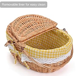 Large 15.4" Wicker Picnic Basket with Removable