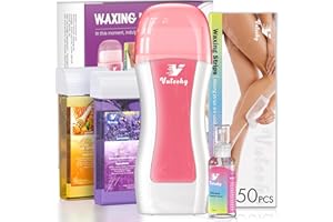 Vuteehy Roll on Wax Kit, Waxing Kit for Hair Removal, Roller Waxing Kit with Lavender and Honey Cartridges, Rolling Wax Hair Removal Kit for Women Men