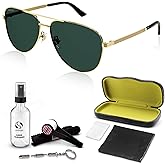 Gucci GG1233SA Vintage Web Stripe Logo Pilot shape Sunglasses with Luxury Eyewear Kit