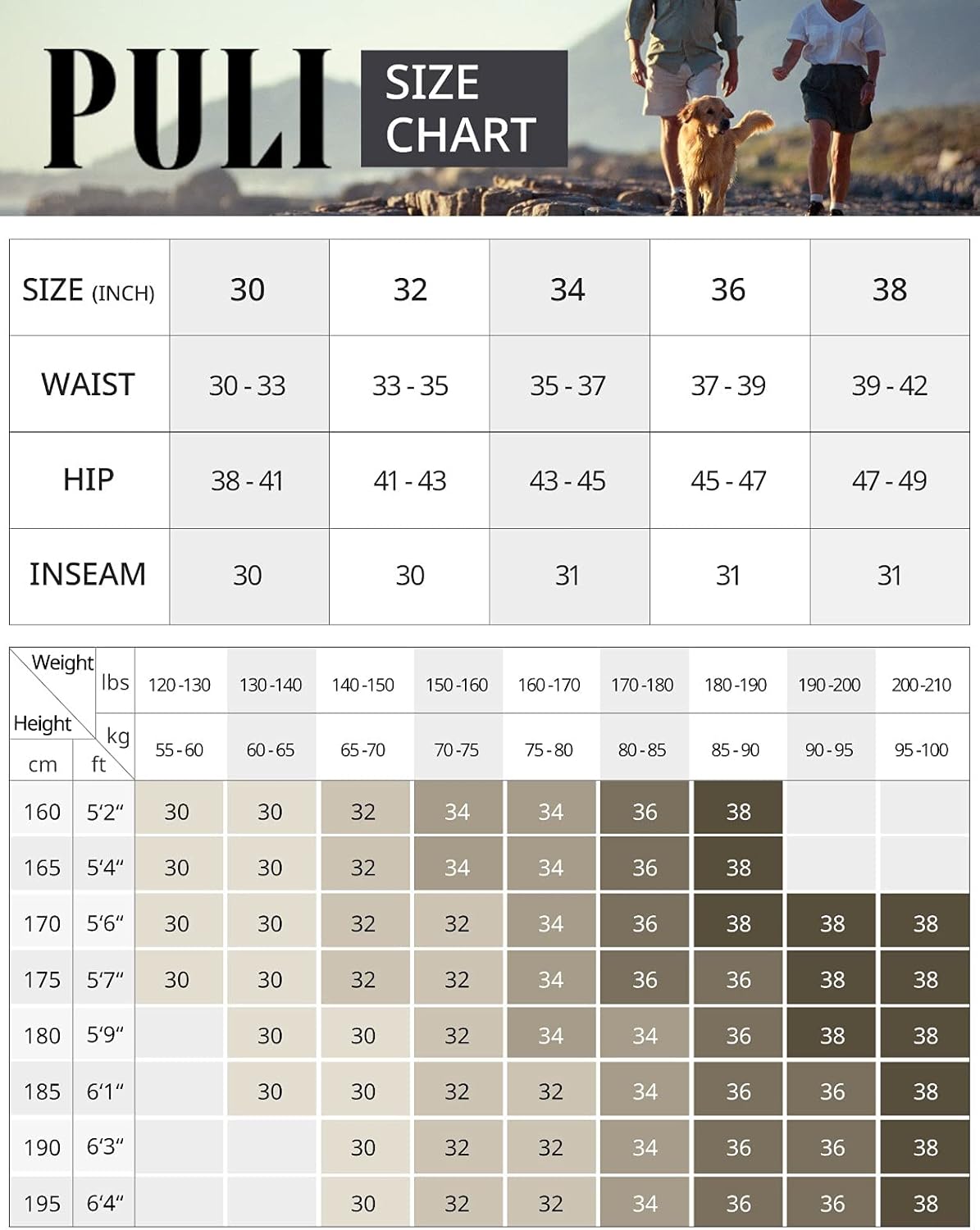 PULI Men's Hiking Cargo Pants Slim Fit Stretch Jogger Cycling Waterproof Outdoor Trousers with Pockets: Clothing