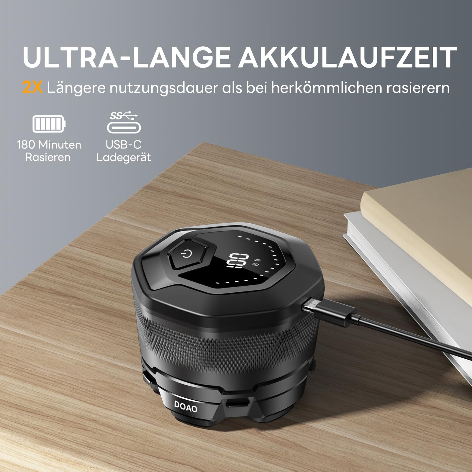 Glatzen Rasierer Herren, 180 Min Akku & flexibler 360grad-Scherkopf, Magnetische Leicht zu Reinigen, Beruhigt nach der Rasur, ohne Schnittgefahr und Hautirritationen, Shaver auch für Bart 7