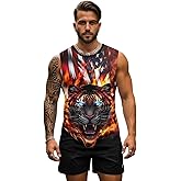 YGFLPPV Sleeveless Mens Graphic Shirts, Crew Neck Cut Off Tank Tops for Athletic Muscle Beach Gym Running Basketball Summer
