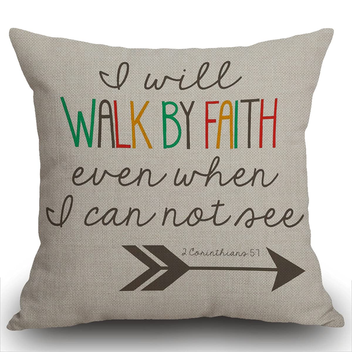 Smooffly Bible Verses Christian Quotes 1 Corinthians 5:7 Cushion Cover Outdoor Furniture Decorative Linen Square Double Sided Printing Pillow Cover for Home Office Sofa Couch Car Garden 45 x 45cm