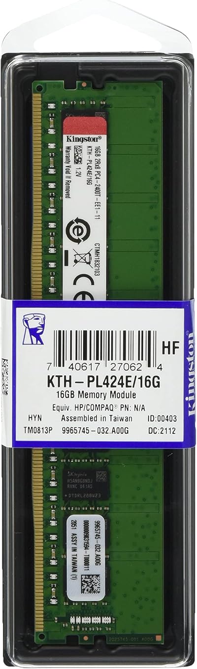 Kingston 16GB DDR4 ECC Memory Module PL424E 2400MHz