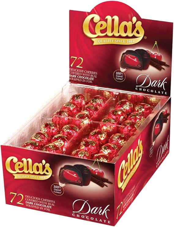 Cella's Dark Chocolate Covered Cherries, 72Count Box by Cella's