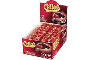Cella's Dark Chocolate Covered Cherries – Premium Cherry Cordial Candies – Individually Wrapped with Display Box (72-Count Box - 2.25 Pounds)