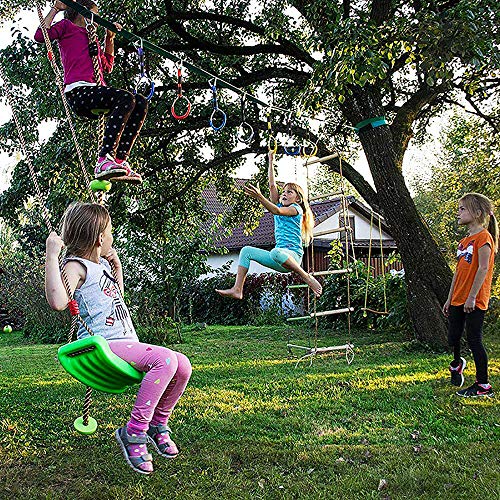 Kinder klettern Ringe, Multifunktions turnringe Kinder Klettergeräte Schaukel mit Kunststoff Turnringen zum Aufhängen… – Bild 7