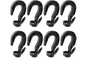 LRONG 8PCS Bungee Shock Cord Hook Rope Terminal Ends Tabbed S Open Hooks Elastic Rope Hook for Kayaks